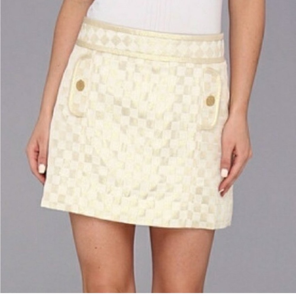 Lilly Pulitzer Gold Mini Skirt NWOT